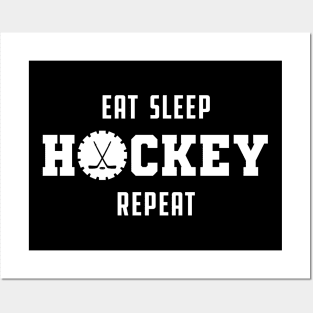 Hockey - Eat sleep hockey repeat Posters and Art